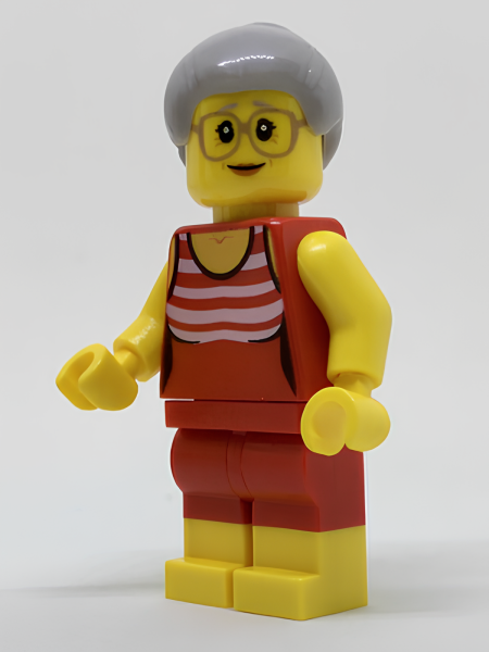 Минифигурка Lego Beachgoer - Gray Female Hair and Red Old-Fashioned Swimsuit cty0766